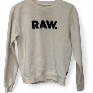 G-Star RAW Premium Cream Crewneck Sweater Size Small Excellent Condition